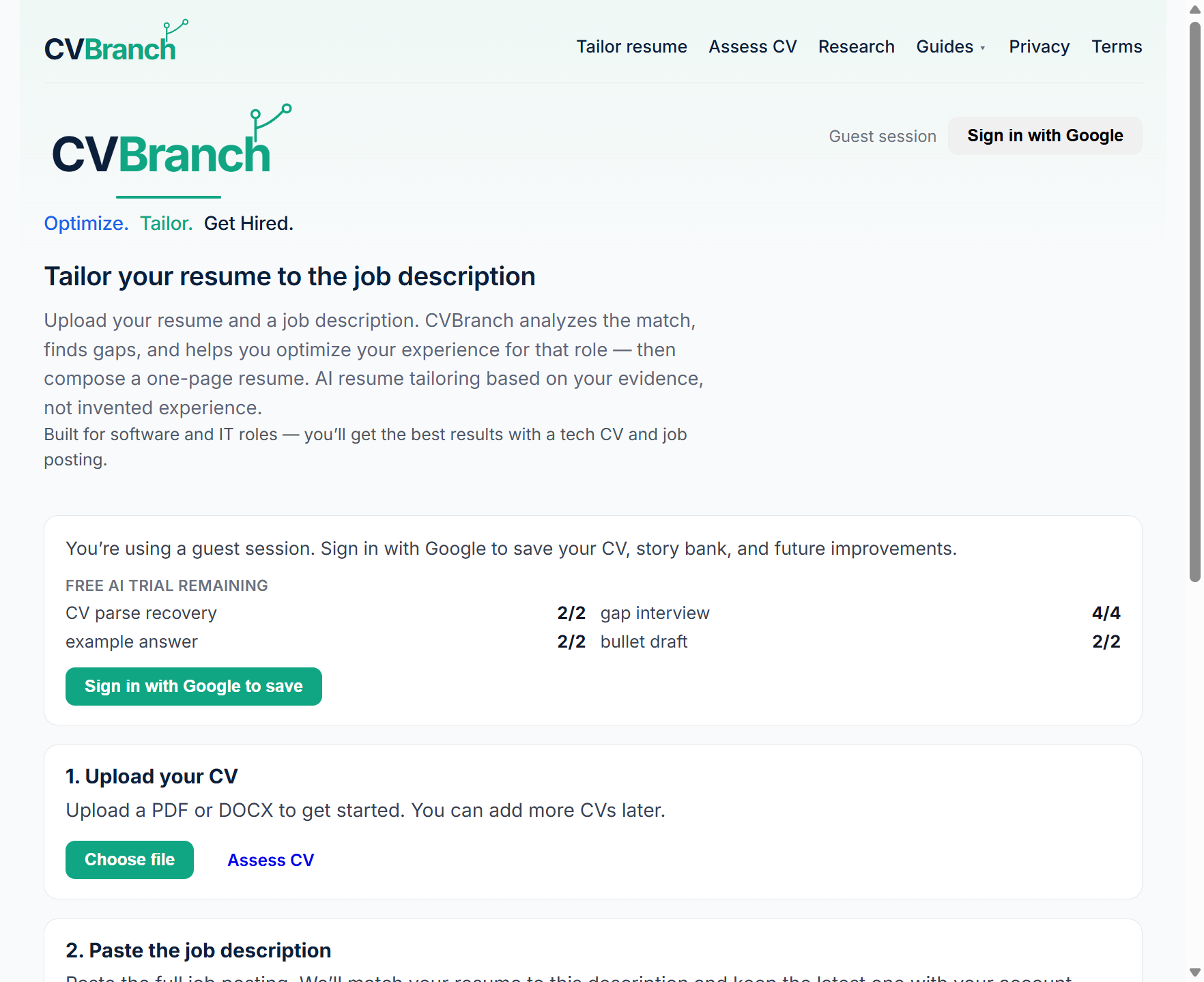 CVBranch — Evidence-Based Resume Tailor by Dany Trakhtenberg - thumbnail 2